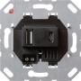 GIR236900 / USB-Spannungsvers. 2f Typ A/C Einsatz Schwarz / EAN 4010337075905