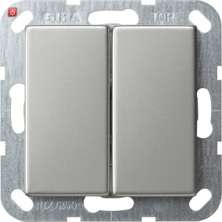 GIR2861600 / Tastschalter Wechselsch. 2f gerade System 55 Edelstahl / EAN 4010337021209