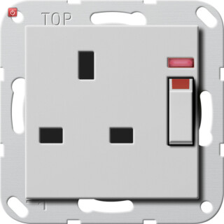 GIR2780015 / Steckd. BS 13 A gesch. Kontroll + SH System 55 Grau m / EAN 4010337086406
