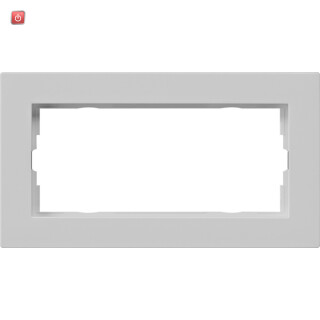 GIR1002375 / Abdeckrahmen 2f o.M. flach Gira E2 Grau m / EAN 4010337082446
