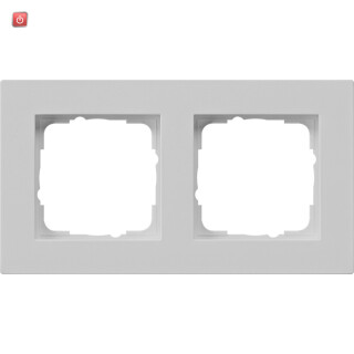 GIR212375 / Abdeckrahmen 2f flach Gira E2 Grau m / EAN 4010337077596