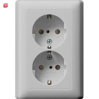 GIR783015 / SCHUKO 2f SH + Vollpl. System 55 Grau m / EAN 4010337081876