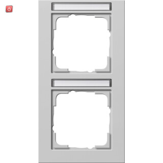 GIR110237 / Abdeckrahmen 2f senkr. BSF Gira E2 Grau m / EAN 4010337082699