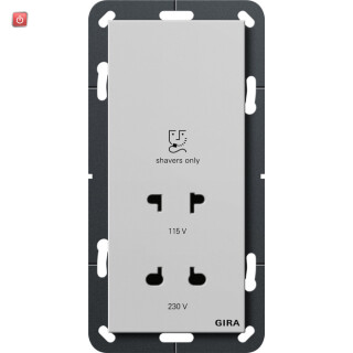 GIR2820015 / Rasiersteckd. 115 - 230 V System 55 Grau m / EAN 4010337087090