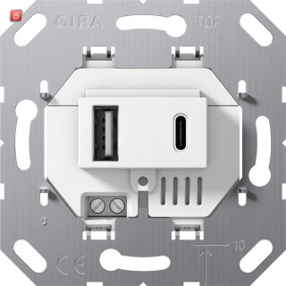 GIR234900 / USB-Spannungsvers. 2f Typ A/C Einsatz Weiß / EAN 4010337104681