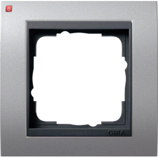 GIR21106 / Abdeckrahmen 1-fach anthrazit mit ZL Event Fläche aluminium, 021106 / EAN 4010337211068