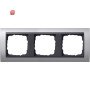 GIR21306 / Abdeckrahmen 3-fach anthrazit mit ZL Event Fläche aluminium, 021306 / EAN 4010337213062