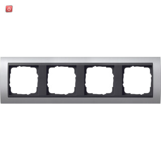 GIR21406 / Abdeckrahmen 4-fach anthrazit mit ZL Event aluminium, 021406 / EAN 4010337214069