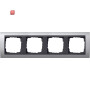 GIR21406 / Abdeckrahmen 4-fach anthrazit mit ZL Event aluminium, 021406 / EAN 4010337214069