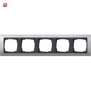 GIR21506 / Abdeckrahmen 5f Zwischenr. AN Gira Event F Alu / EAN 4010337215066