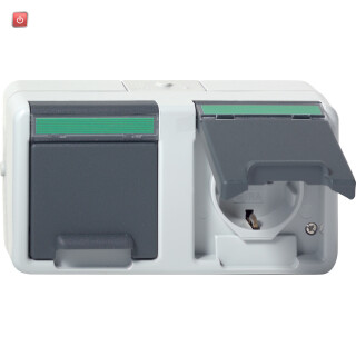 GIR78430 / SCHUKO 2f waager. KD + BSF ammoniak WG AP Grau / EAN 4010337784302