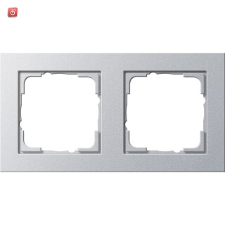 GIR21225 / Abdeckrahmen 2-fach E2 aluminium, 021225 / EAN 4010337212256