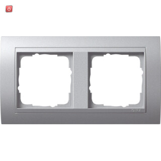 GIR21236 / Abdeckrahmen 2-fach aluminium mit ZL Event Fläche aluminium, 021236 / EAN 4010337212362