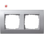 GIR21236 / Abdeckrahmen 2-fach aluminium mit ZL Event Fläche aluminium, 021236 / EAN 4010337212362