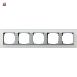 GIR21550 / Abdeckrahmen 5f Zwischenr. F Alu Gira Event Opak Weiß / EAN 4010337215509