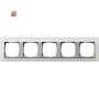GIR21550 / Abdeckrahmen 5f Zwischenr. F Alu Gira Event Opak Weiß / EAN 4010337215509