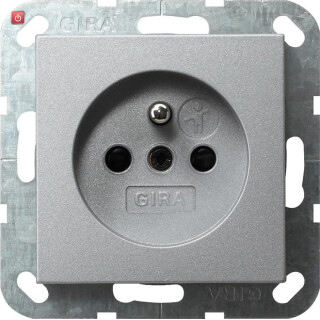 GIR48526 / Steckd. Erdstift + SH System 55 F Alu / EAN 4010337485261