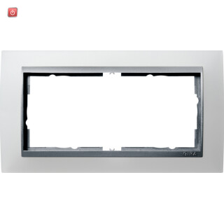 GIR100250 / Abdeckrahmen 2f o.M. Zwischenr. F Alu Gira Event Opak Weiß / EAN 4010337002505