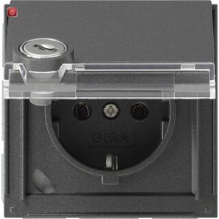 GIR44767 / SCHUKO KD Schloss sortiert + BSF Gira TX_44 (WG UP) Anthrazit / EAN 4010337447672