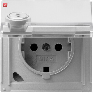 GIR44965 / SCHUKO KD Schloss gleich + BSF Gira TX_44 (WG UP) F Alu / EAN 4010337449652