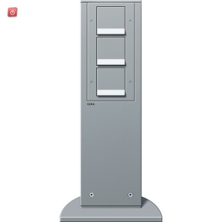 GIR134126 / Einheit mit 3-fach Schuko KS Energiesäule aluminium, 134126 / EAN 4010337341260