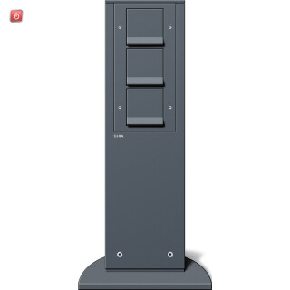 GIR134128 / Einheit mit 3-fach Schuko KS Energiesäule anthrazit, 134128 / EAN 4010337341284