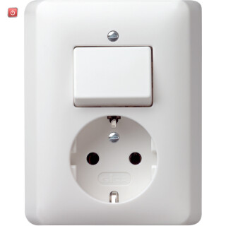 GIR17604 / Kombi AusWe/SCHUKO Vollpl. Standard 55 Reinweiß m / EAN 4010337176046