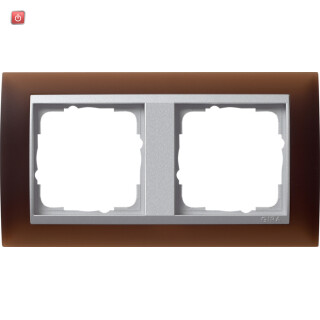 GIR21259 / Abdeckrahmen 2f Zwischenr. F Alu Gira Event Opak Dklbraun / EAN 4010337003434