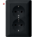 GIR783005 / SCHUKO 2f SH + Vollpl. System 55 Schwarz m /...