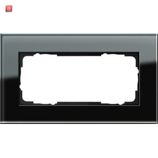 GIR100205 / Abdeckrahmen 2f o.M. Gira Esprit G Schwarz / EAN 4010337040538