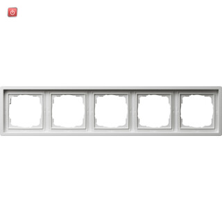 GIR215112 / Abdeckrahmen 5f Flächenschalter Reinweiß / EAN 4010337044079