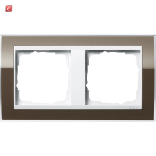 GIR212763 / Abdeckrahmen 2f Zwischenr. RW Gira Event Klar Braun / EAN 4010337069362