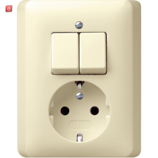 GIR17501 / Kombi Serien/SCHUKO Vollpl. Standard 55 Cremeweiß / EAN 4010337175018