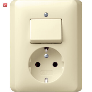 GIR17601 / Kombi AusWe/SCHUKO Vollpl. Standard 55 Cremeweiß / EAN 4010337176015