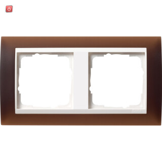 GIR212331 / Abdeckrahmen 2f Zwischenr. RW Gira Event Opak Dklbraun / EAN 4010337074694
