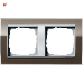 GIR212766 / Abdeckrahmen 2f Zwischenr. F Alu Gira Event Klar Braun / EAN 4010337069409