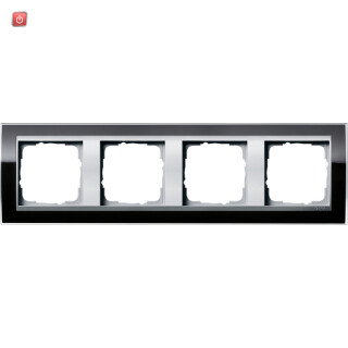 GIR214736 / Abdeckrahmen 4f Zwischenr. F Alu Gira Event Klar Schwarz / EAN 4010337068884