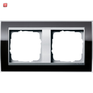 GIR212736 / Abdeckrahmen 2f Zwischenr. F Alu Gira Event Klar Schwarz / EAN 4010337068860