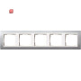 GIR215326 / Abdeckrahmen 5f Zwischenr. RW Gira Event F Alu / EAN 4010337074366
