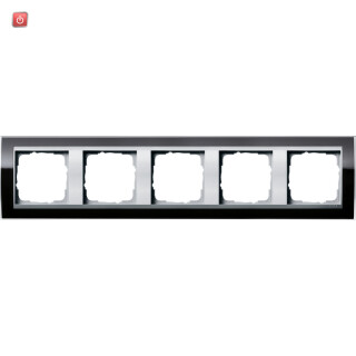 GIR215736 / Abdeckrahmen 5f Zwischenr. F Alu Gira Event Klar Schwarz / EAN 4010337068891
