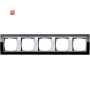 GIR215736 / Abdeckrahmen 5f Zwischenr. F Alu Gira Event Klar Schwarz / EAN 4010337068891