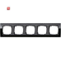GIR215738 / Abdeckrahmen 5f Zwischenr. AN Gira Event Klar Schwarz / EAN 4010337068945
