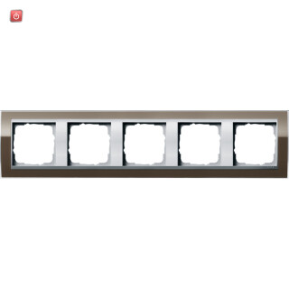 GIR215766 / Abdeckrahmen 5f Zwischenr. F Alu Gira Event Klar Braun / EAN 4010337069430