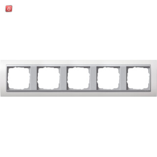 GIR215806 / Abdeckrahmen 5f Zwischenr. F Alu Gira Event Reinweiß / EAN 4010337070054