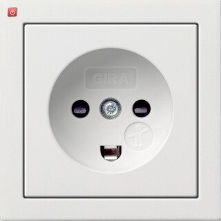 GIR422112 / Steckd. Dänisch SH Flächenschalter Reinweiß / EAN 4010337045366