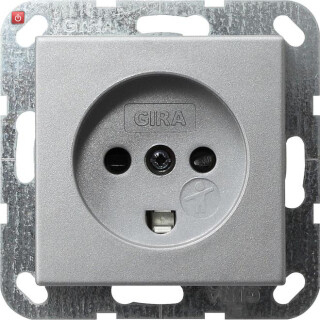GIR42226 / Steckd. Dänisch SH System 55 F Alu / EAN 4010337422266