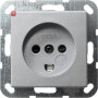 GIR42226 / Steckd. Dänisch SH System 55 F Alu / EAN 4010337422266