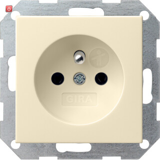 GIR48501 / Steckdose, cremeweiß/elektroweiß, Unterputz UP, 1 Fach, IP20 / EAN 4010337485018
