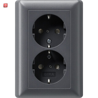 GIR78328 / SCHUKO 2f SH + Vollpl. System 55 Anthrazit / EAN 4010337783282