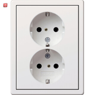 GIR780112 / SCHUKO 2f + Rahmen Flächenschalter Reinweiß / EAN 4010337047599